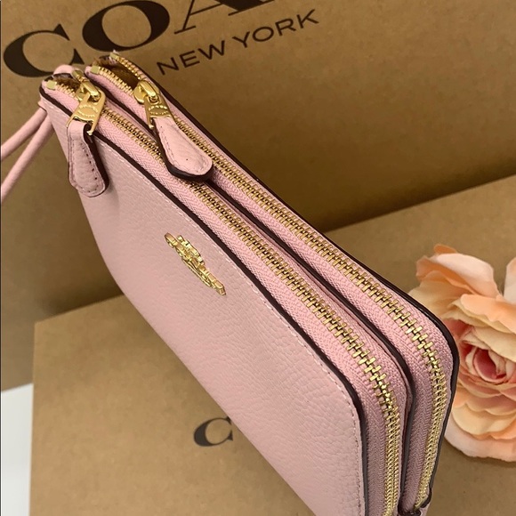 COACH Double Zip Wallet Im Gold/blossom - Picture 14 of 16